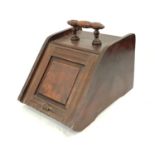 An Antique Edwardian Wooden Coal Scuttle. 35 x 48cm. A/F