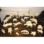 Collection of African Safari Park to include 26 pieces of ivory animals, some very rare pieces!