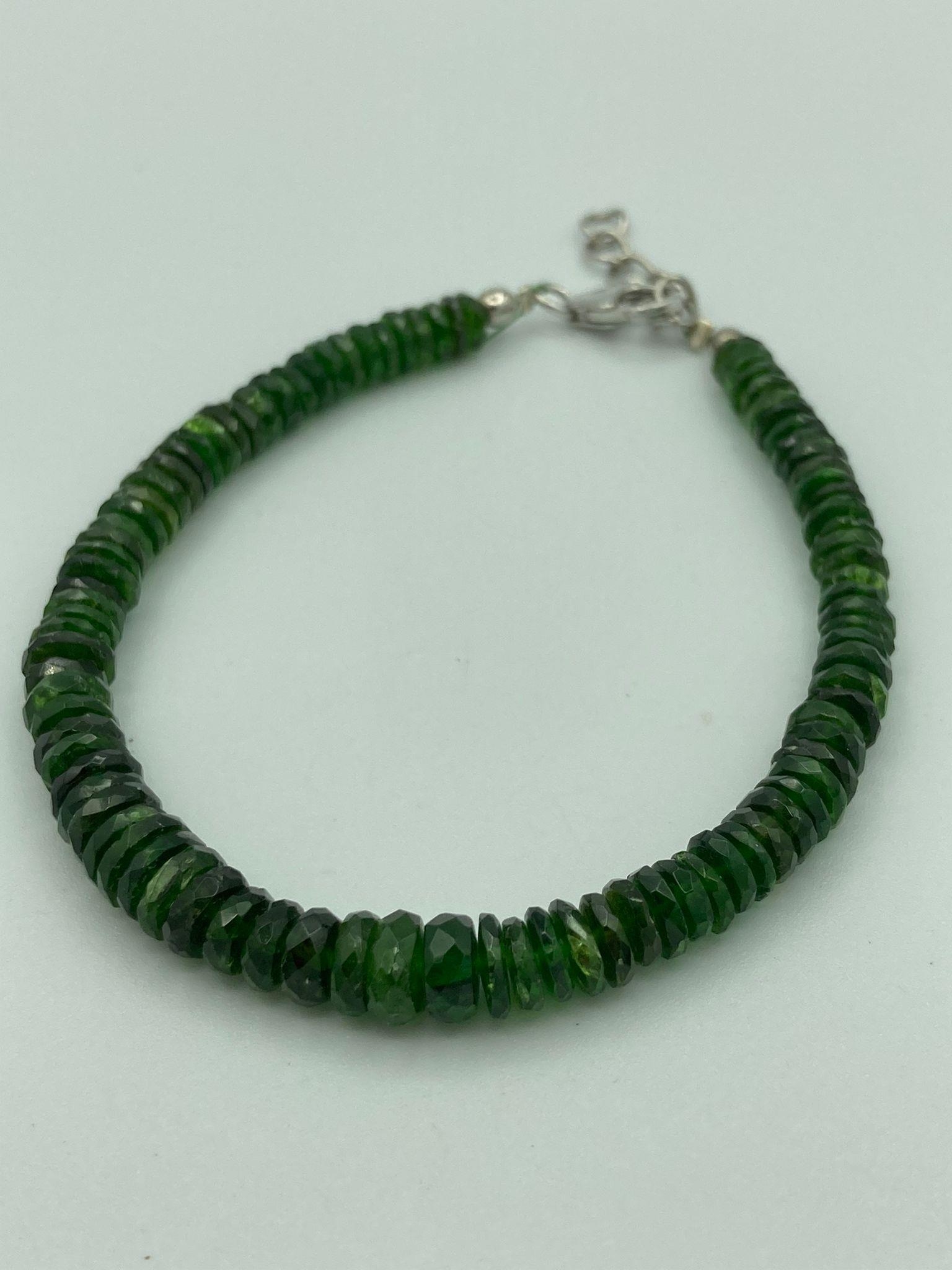 GEMPORIA SILVER and EMERALD COLOURED TOURMALINE BRACELET . 7 1/2?- 8? (19-20 cm).