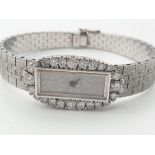 OMEGA DA VILLE LADIES COCTAIL WATCH, 18K WHITE GOLD WITH DIAMOND BEZEL, 16X28MM