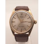 VINTAGE ROLEX 18K GOLD OYSTER PERPETUAL WATCH 34MM (AF)