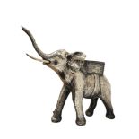 A superb very large white metal elephant To the top a box and lid closes perfect - top condition