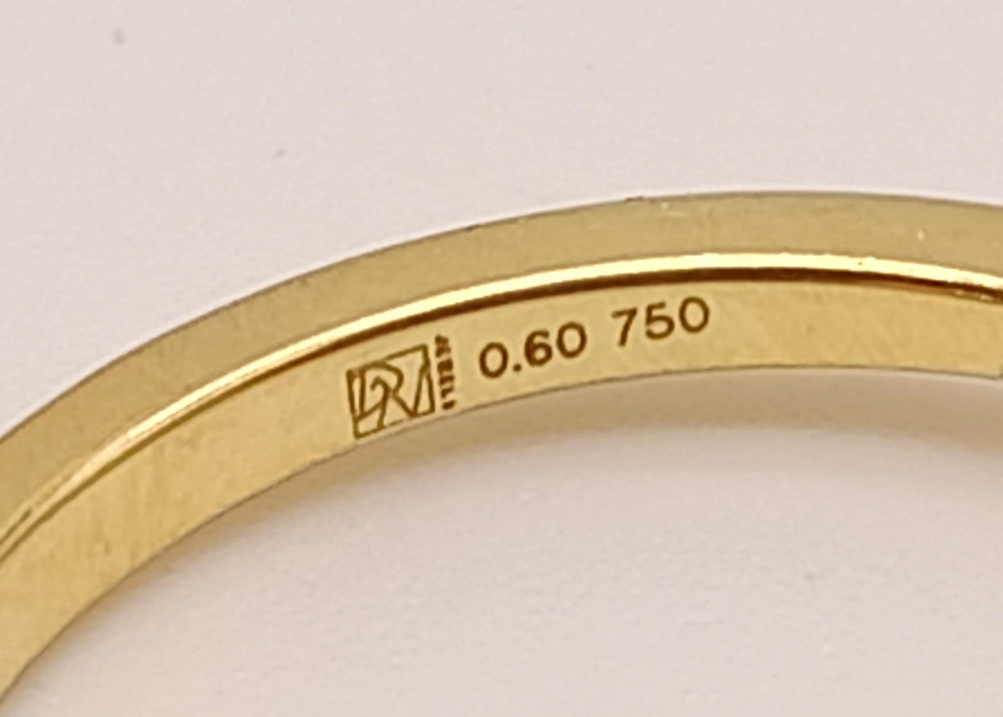An 18K Yellow Gold Three-Stone Diamond Ring. 0.60ct. Size N. 3g. - Bild 9 aus 11