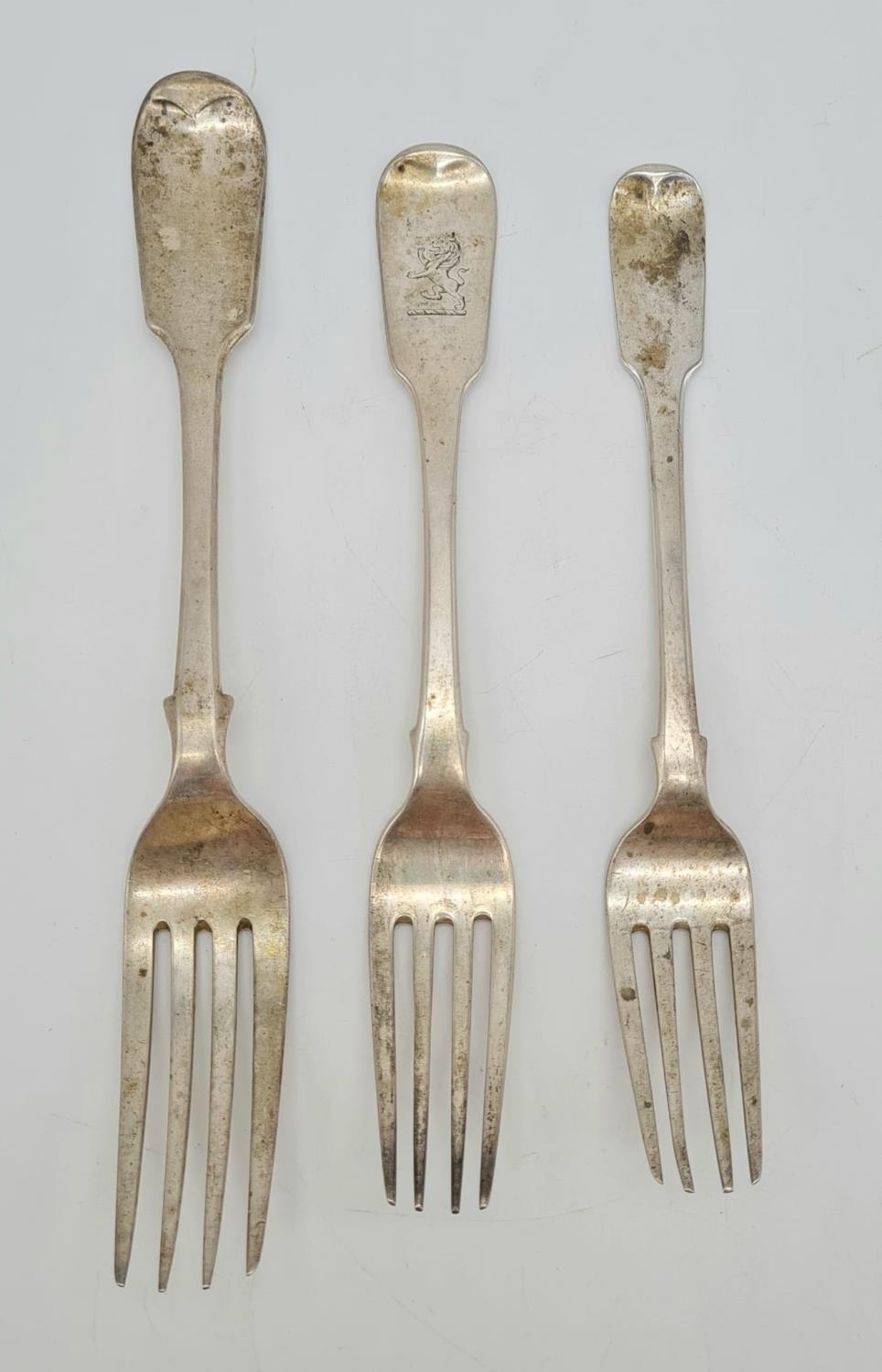 Three Antique Silver Forks - Some interesting marks. 153g total weight.