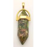 A Sediment Fossilised Pendant - Gold plated attachment. 4cm