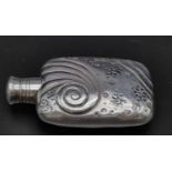 An Antique Victorian Solid Sterling Silver Hip Flask. Hallmark to the base. 12 x 7cm. 130g