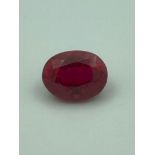 Natural Ruby 10.47 carats , Oval shape.