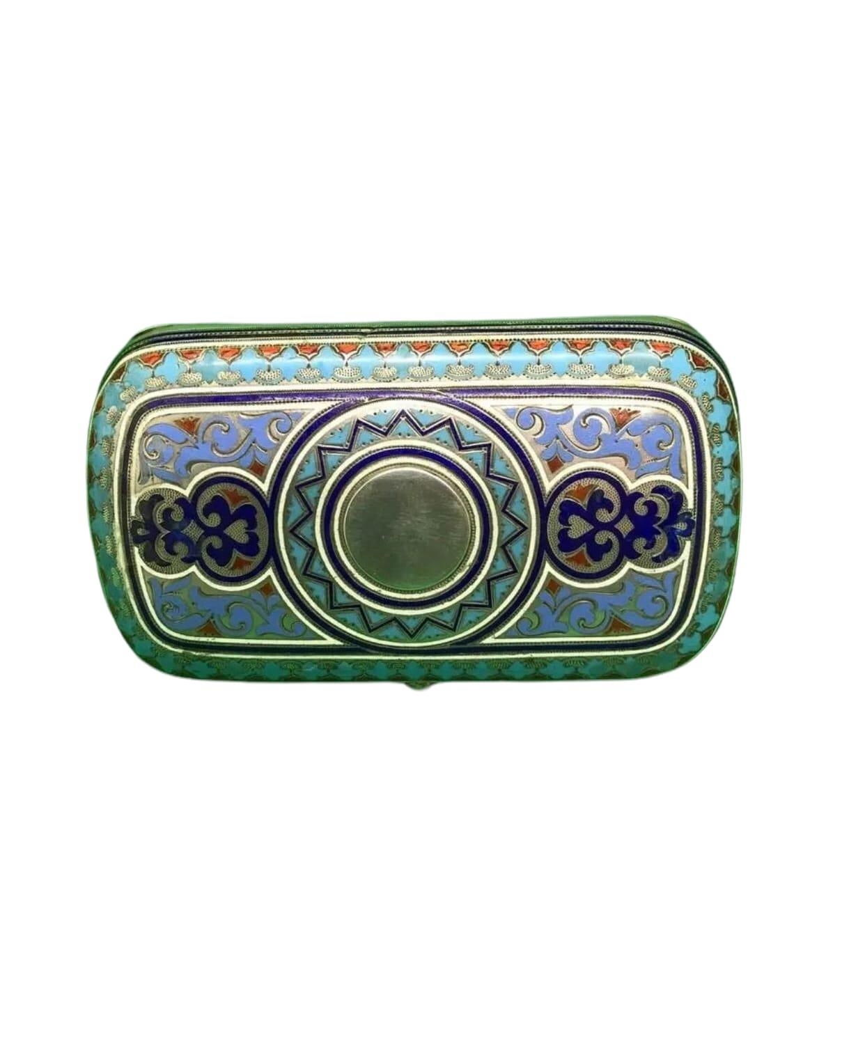 An Antique Imperial Russian Cloisonné Enamel Solid Silver Cigarette case - By well known silversmith - Image 3 of 11