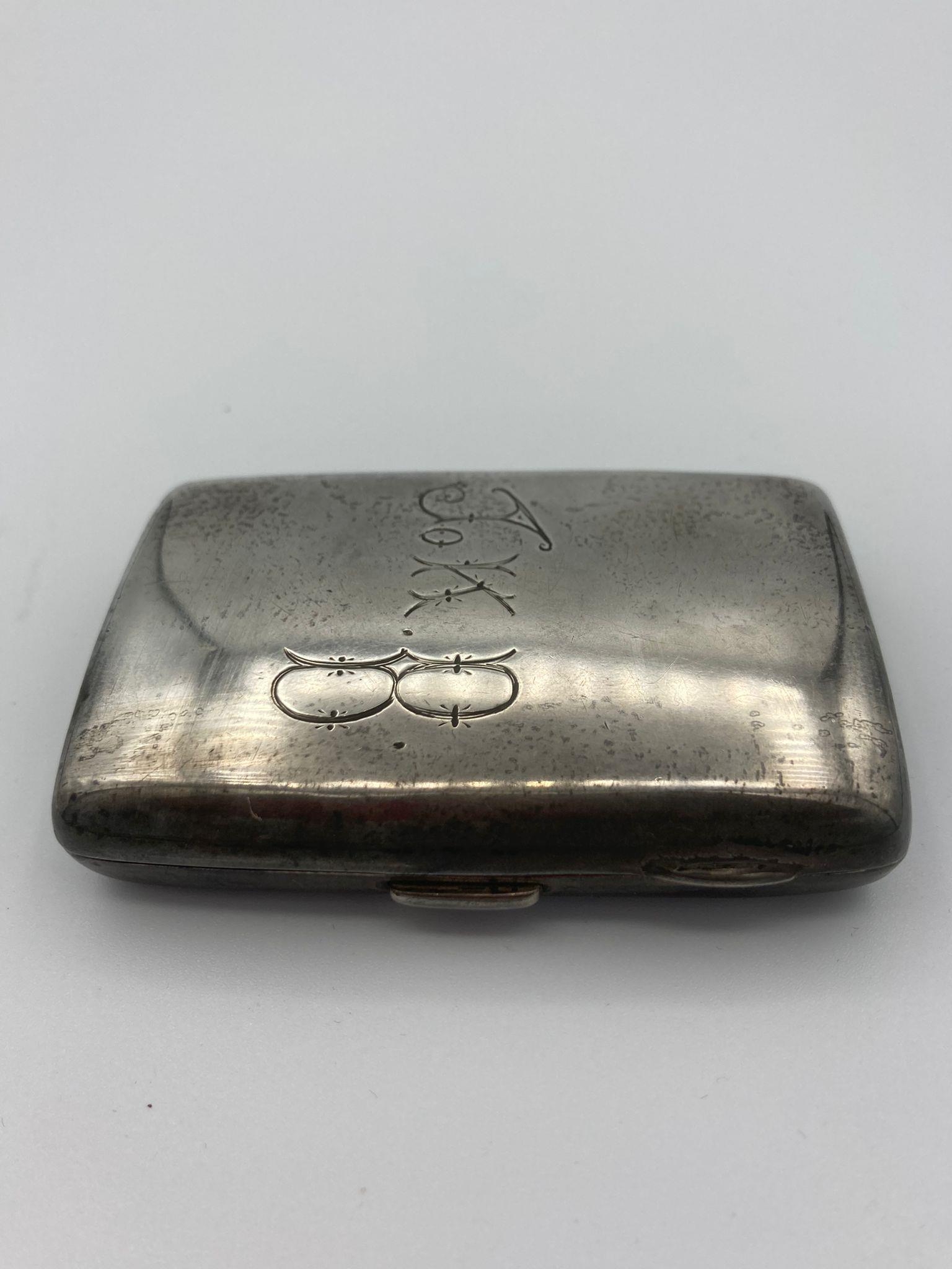 Antique SILVER cigarette case having clear hallmark for Mitchell Bosley, Birmingham 1896. Clasp