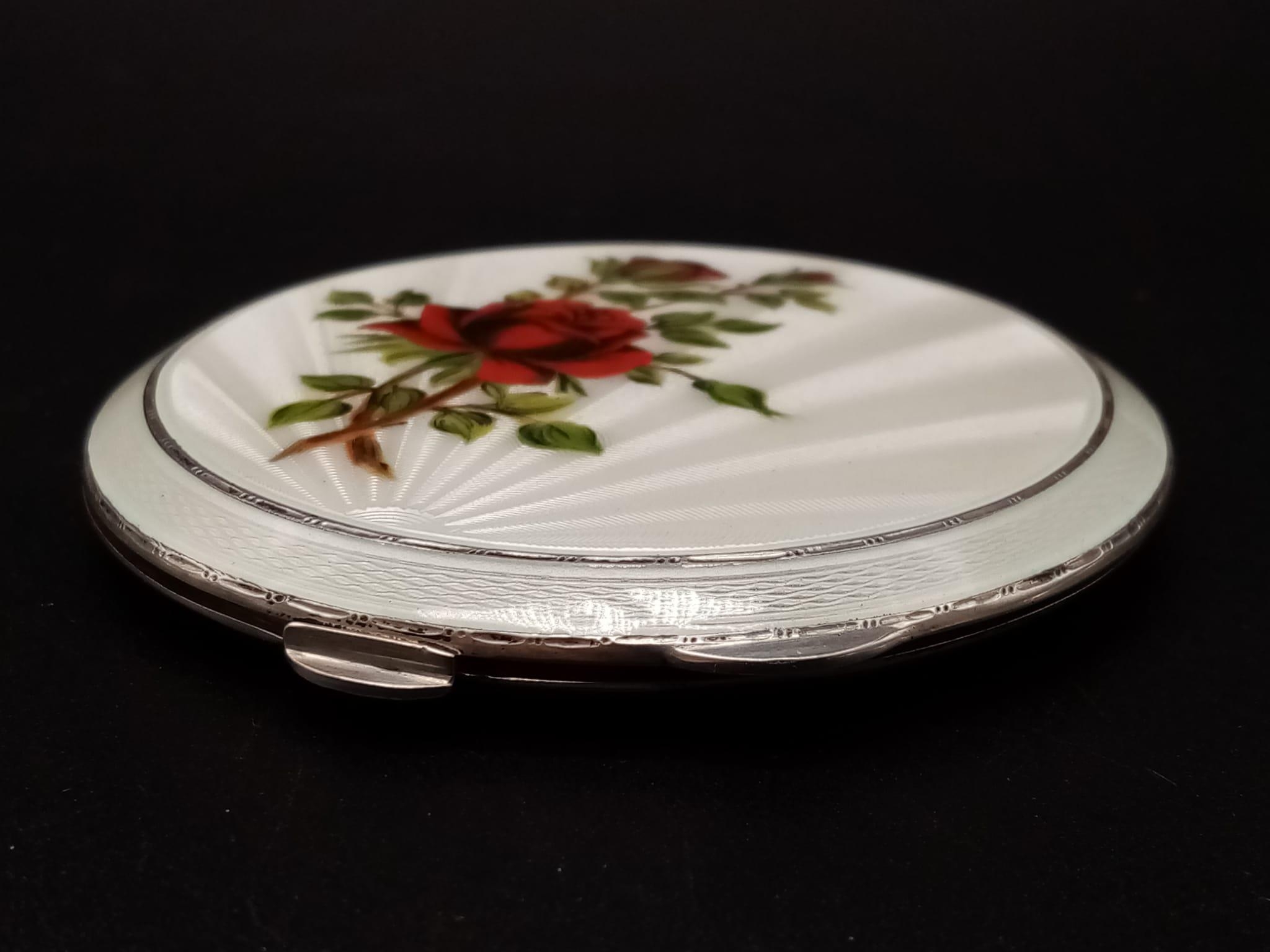 A Vintage but Antique-Styled Enamel and Solid Silver Sophisticated Ladies Set. Comprising of - Image 18 of 26