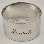 A Fully Hallmarked 1942/43 Silver Napkin Ring with the Name David engraved on.