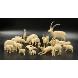 Collection of African Safari Park to include 24 pieces of ivory animals, some very rare pieces!