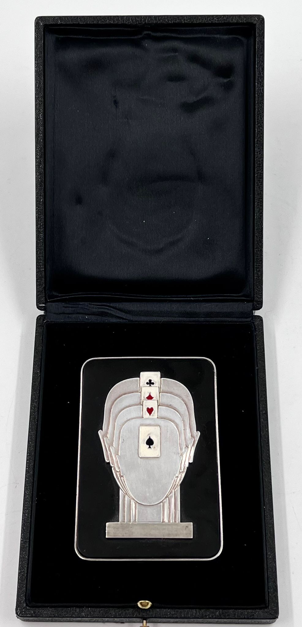 An Early Enamel and Solid Silver Card-Deck Paperweight. Could actually be used to be placed on top - Image 4 of 5