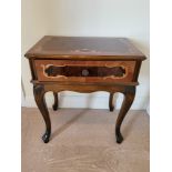 A Reproduction Antique Two-Tone Wooden Hall Side Table. Single drawer.