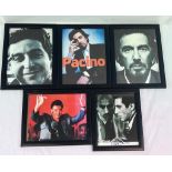 A COLLECTION OF 5 SIGNED PHOTOS OF AL PACINO , 1 WITH A CERTIFICATE OF AUTHENTICITY (I FRAME HAS