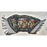 A Black Piano Shawl. 90 x 70cm.