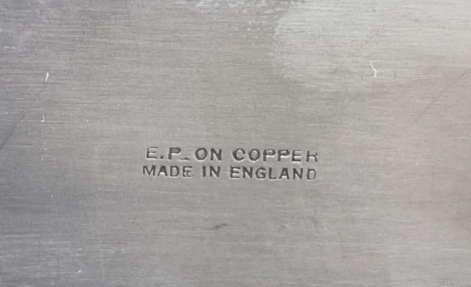 A Copper Silver Plated Cigarette Box. Wood interior. 10 x 20cm. - Image 5 of 5