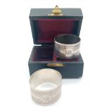 An Antique Solid Silver Pair of Napkin Rings. Comes nicely in a Victorian box. Hallmarks for