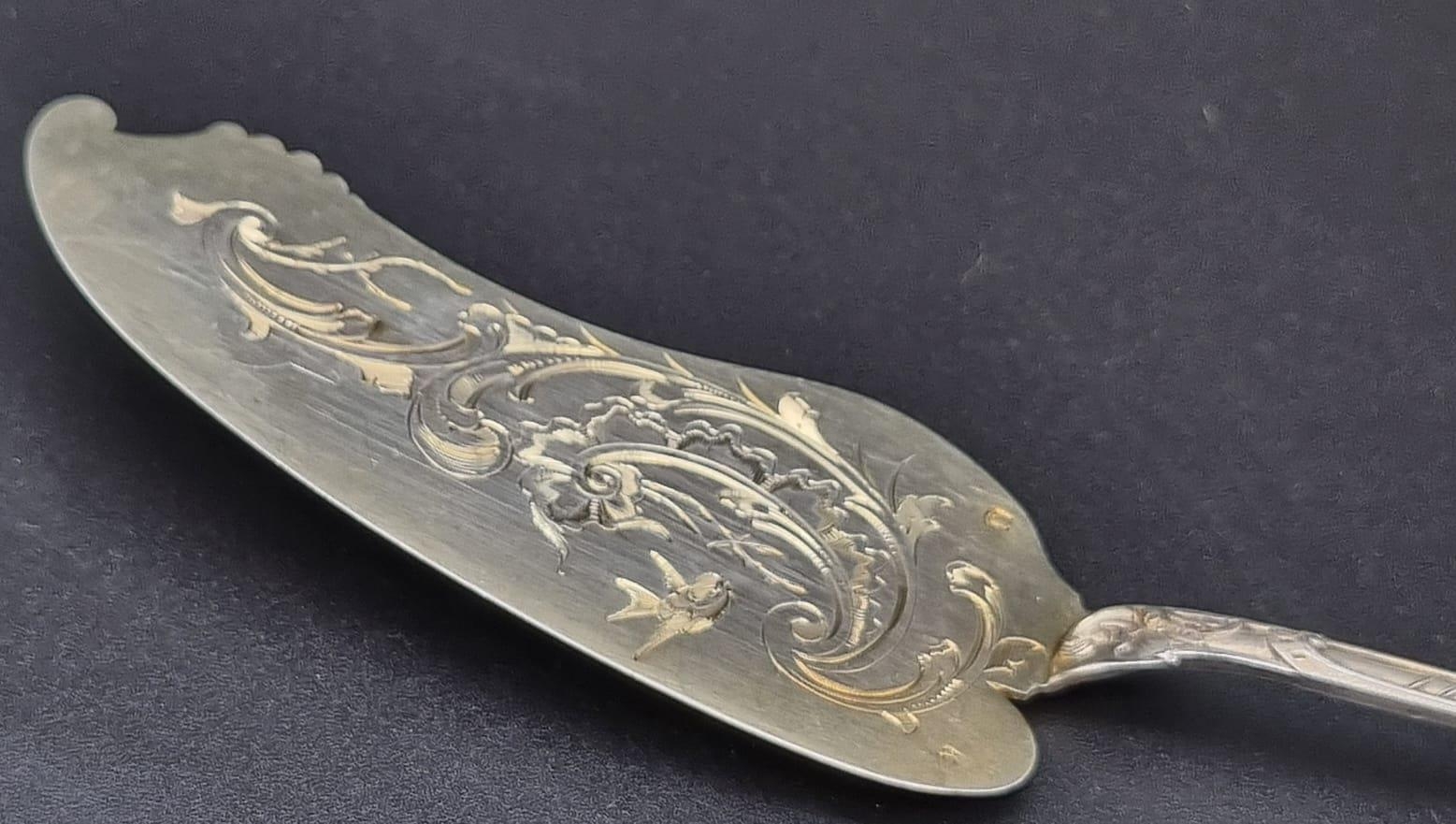 An Antique Silver Fish Serving Knife. 65g. 22cm - Image 2 of 11