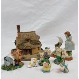 A Selection of Fairy-tale and Children's Books Ceramic Figures. House - 21 x 20cm. All in good