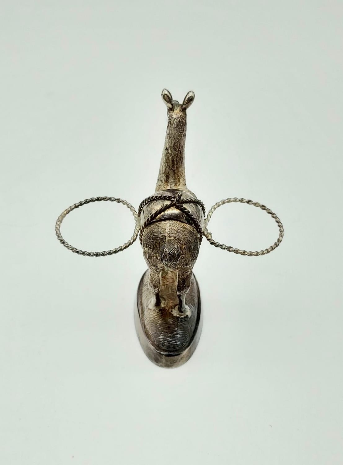An Antique Peruvian Novelty Cruet Salt and Pepper Set Housed on a Llamas Back. Hallmarked silver - - Image 7 of 15