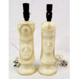 A Pair of King and Queen Ceramic Lamps. 32cm tall