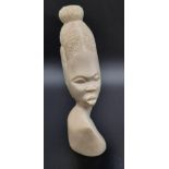 A Large, Heavy Antique African Ivory Tribal Female Figure. 8 inches tall. 542g.
