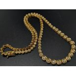 18k yellow gold collar necklace with graduated diamonds, 3ct of diamonds, approx. 42cm in length,