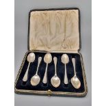 A Selection of Six Antique Silver Teaspoons. Same design and Sheffield maker but different