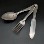WW2 US Knife Fork & Spoon Set.