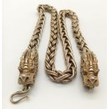A heavy, Tibetan silver, dragon chain. Length: 64 cm, weight: 230g.