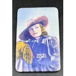 A Vintage Greta Garbo Handbag Mirror. 6 x 10cm. A/F.