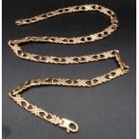 A 9 K yellow gold chain with lobster clasp. excellent condition. Length: 39 cm, weight: 19.86 g.