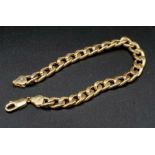 9k yellow gold curb bracelet, approx. 21 cm in length, total weight 12 grams