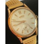 Vintage Gentlemans 1960?s Roamer wristwatch. Gold plated. Face showing 17 jewels incabloc Swiss