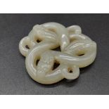 An Antique Chinese Jade Snake Pendant - Very Good Condition. Diameter 4.5cm.