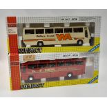 2 LARGE DIE CAST METAL VOLVO COACHES , SCALE 1 X 50. AS NEW IN ORIGINAL BOXES. APPROX 24cms IN