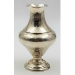 An Antique Silver Small Hourglass Vase. Hallmarks for Sheffield 1921. C.W. Fletcher and sons