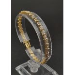 14k yellow gold diamond set bracelet, length approx. 17.5cm, total weight 5.5 grams