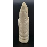 An Antique Ivory Hand-Carved Spill Vase. 4 inches tall. 57.83g