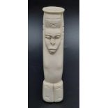 An African Antique Ivory Hand-Carved Posy Vase. 4.5inches tall.