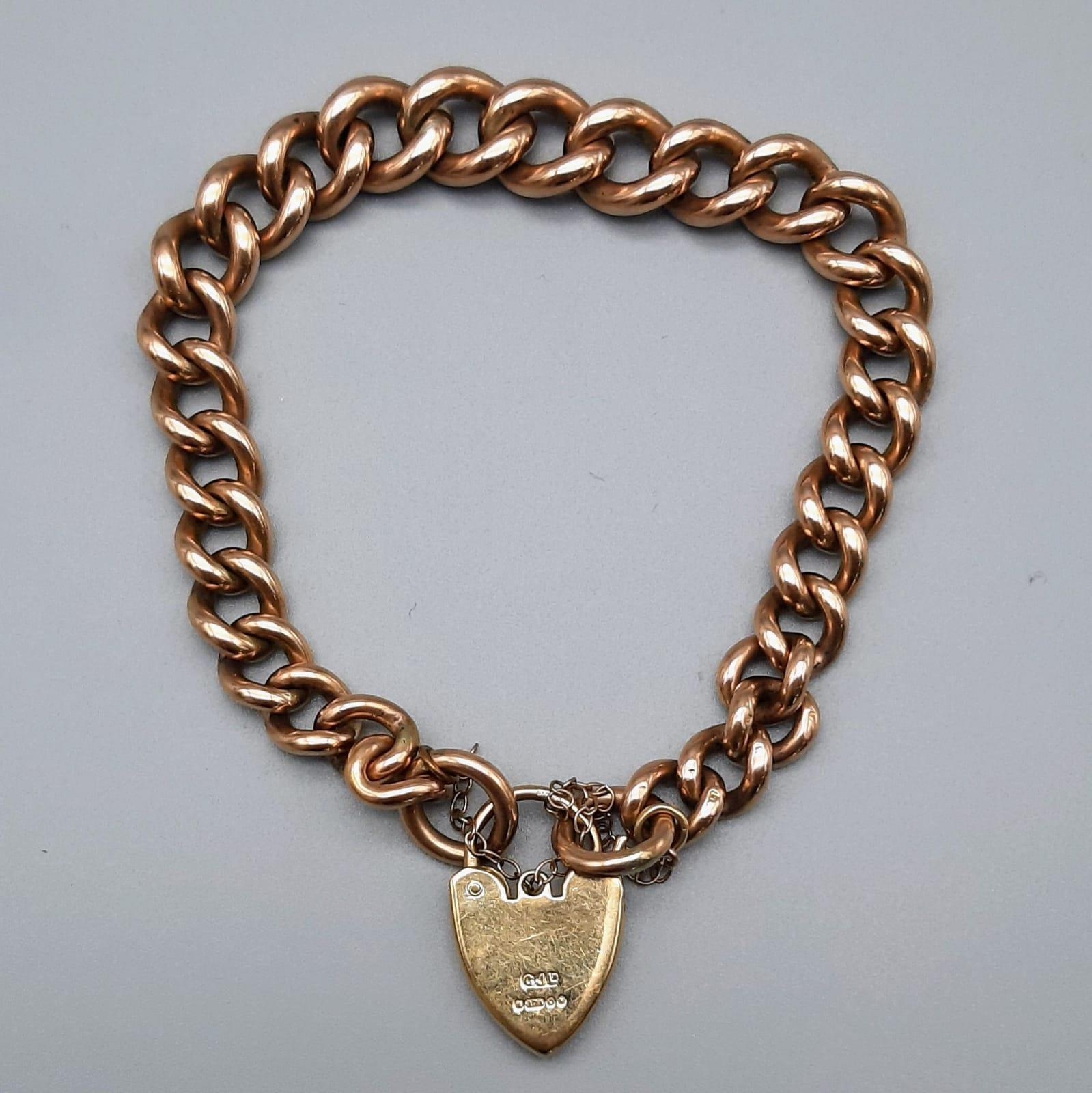 9K VINTAGE ROSE GOLD CHARM BRACELET 34.2G. - Image 2 of 4