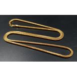 A 22k Yellow Gold Foxtail Link Chain. 56cm. 17g.