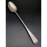 An Antique Georgian Silver Stuffing Spoon. Hallmarks for London 1764. 31cm. 97g. Very good