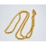 A 22k Yellow Gold Teardrop-Link Chain with S Clasp. 70cm. 53.9g