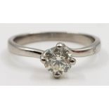 PLATINUM DIAMOND SOLITAIRE RING 0.73CT SI1/SI2 H/I 4.1G Size O 1/2.