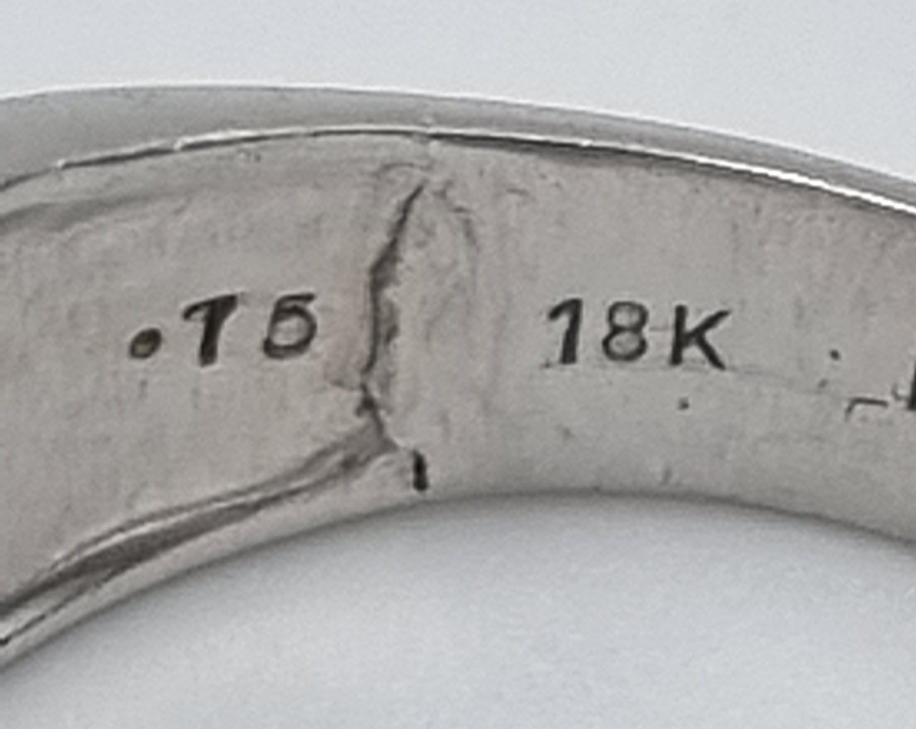 18K WHITE GOLD DIAMOND BAND RING 0.75CT SIZE S 11G. - Image 4 of 4