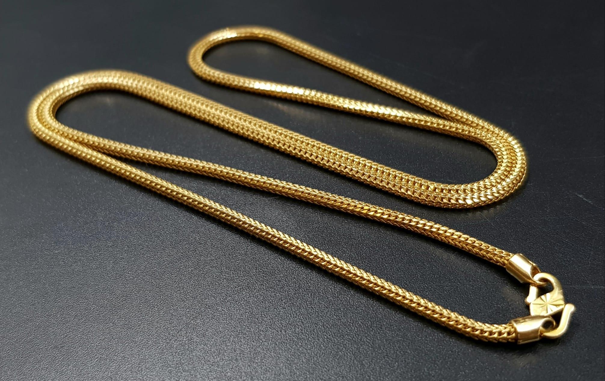 A 22k Yellow Gold Foxtail Link Chain. 56cm. 17g. - Image 4 of 4