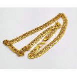 A 22k Yellow and White Gold Flat Belcher-Link Chain. 50cm. 58g. A/F.