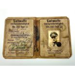 An Excellent condition WW2 German Luftwaffe Passbook/Identity Card with date stamp 1944